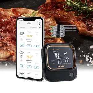 Inkbird meat thermometer, 1 Bluetooth barbecue thermometer, suitable for cooking and home use, 6 probes, WIFI control, alarm timer, kitchen utensils