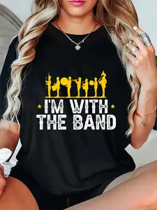 100% Cotton Marching Band Apparel Marching Band Band Life I'M With The Band T-Shirt