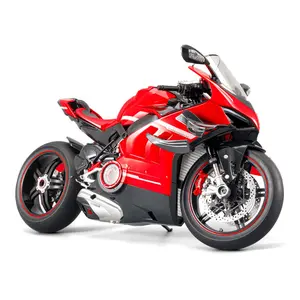 Funbuilder 1:6 oversized alloy V4R spray version motorcycle model can start the motorcycle boy toy hot collection gift Diecast Cars