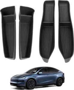 Car Door Side Storage Box for New Tesla Model Y Juniper 2025 2026 Accessories Front Rear Door Insert Tray Organizer Slot Storage Protector 4PCS