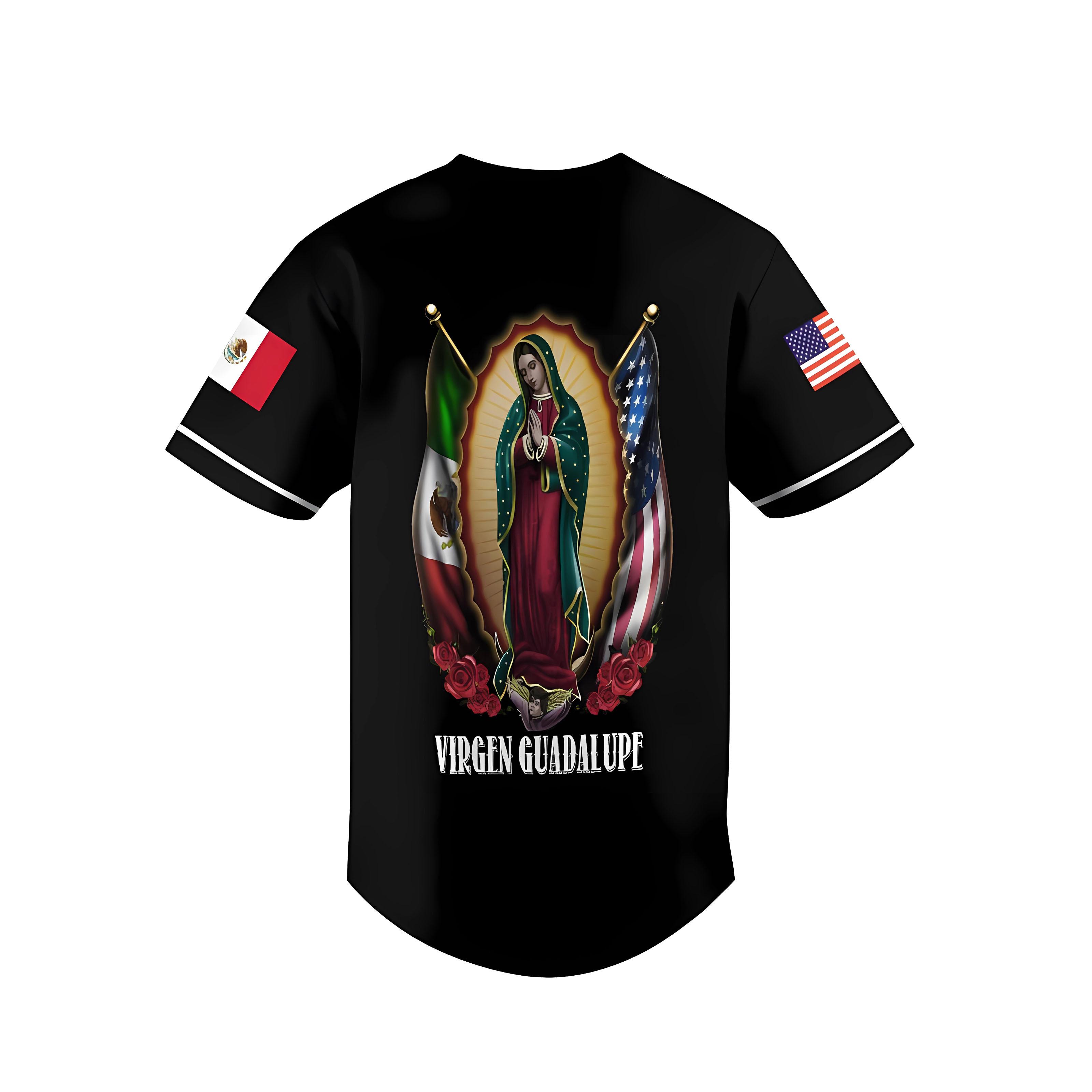 Guadalupe unisex baseball jersey - Religious Santa Maria jersey, comfortable and stretchy, sports with you, full-color series, men's summer top