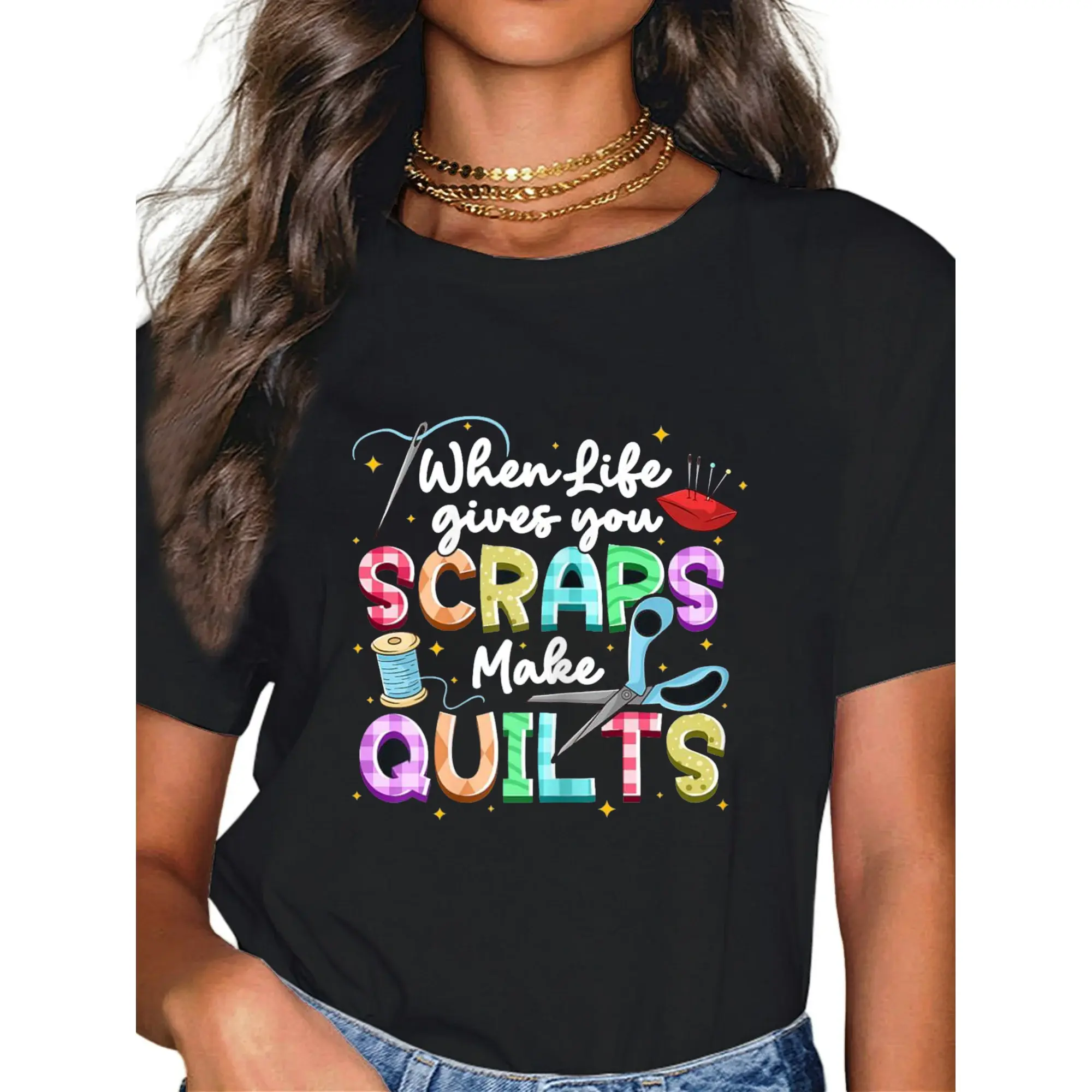 100% Cotton Quilts Quilting Supplies Crochet Needle Quilters Quilting T-Shirt