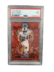 2024 Panini Mosaic #51 Nick Chubb Red Sparkle PSA 9