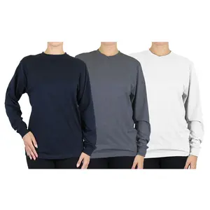 3-Pack Women's Long Sleeve Crew Neck Tee (S-3XL)