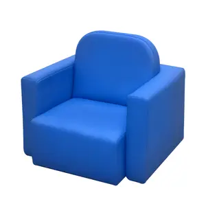 Qaba 2-in-1 Multifunctional Kids Sofa, Convertible Table and Chair Set for Boys Girls, Blue
