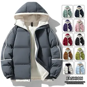 Hooded Cotton Jacket Multicolor Thickened Warm Casual Coat For Couples Fashionable and Stylish Outerwear