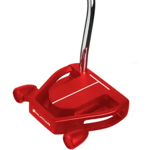 Golf F80 Mallet Putter, Red/Black with Oversize Putter Grip