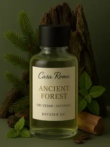 Casa Roma Ancient Forest Aroma Oil – Premium Cold-Air Diffuser Oil Blend with Patchouli, Cedar & Fir – Compatible with Casa Roma & Waterless Diffusers (120ml Bottle)