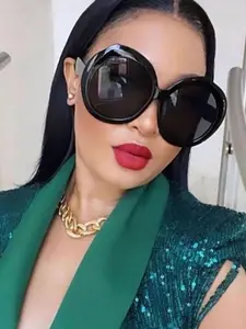 Unisex Stylish Round Frame Sunglasses, Trendy Large Frame Sunglasses for Everyday Use, Fashion Styling Accessories for Outdoor Activities