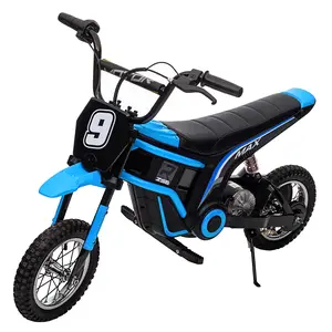 Blue 24V 350W Blue Electric Motorcycle to 14.29MPH 2-Speed Modes Kids Ride On Dirtbike