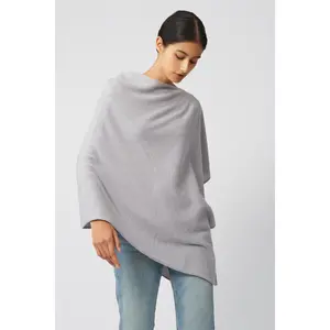 Cashmere Poncho Heather Grey