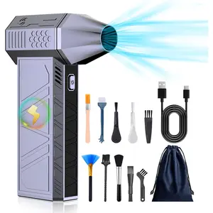 Compressed Air Duster - 150000RPM Electric Air Duster for Cleaning Keyboard&PC 3 Gears Adjustable Rechargeable Cordless Jet Dry Blower Air Blower for  and Home (F33- Blue)