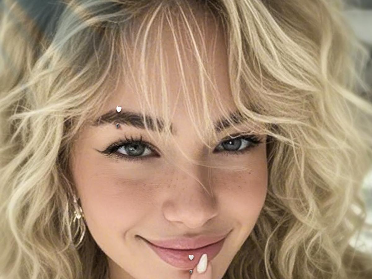 Oufer 16G S925 Flat Heart & Spike Eyebrow Rook Ring Vertical Labret Snake Bite Piercing Ring Bar Length 8mm Trendy Fine Jewelry Trendy Fine Jewelry Trendy Fine Jewelry