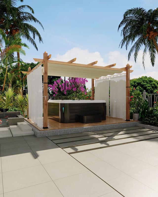 GARVEE 10x13 FT Aluminum Pergola with Adjustable Canopy, Outdoor Metal Gazebo with Reinforced Frame, Waterproof Sun Shade & Windproof Netting for Patio, Backyard, Garden