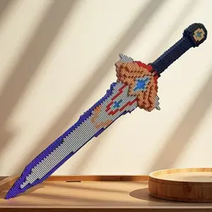 1359 Piece Teqali Sword, Interlocking Beads Series, Creative Building Block, Handmade 3D Colorful Puzzle Suitable for Family Activities & Gatherings