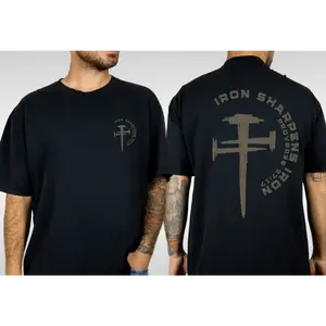 Iron Sharpens Iron Christian Gym Shirt Gym Pump Christian Clothes Proverbs Bible Verse Shirt Christian Streetwear Jesus Christian Man Shirt camisetas  comodas