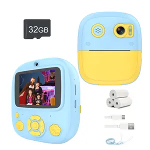 Educational Kids Camera Instant Print, HD Digital Camera with Roll Paper & 32GB Card, Holiday Birthday Party Gift, Children Toy