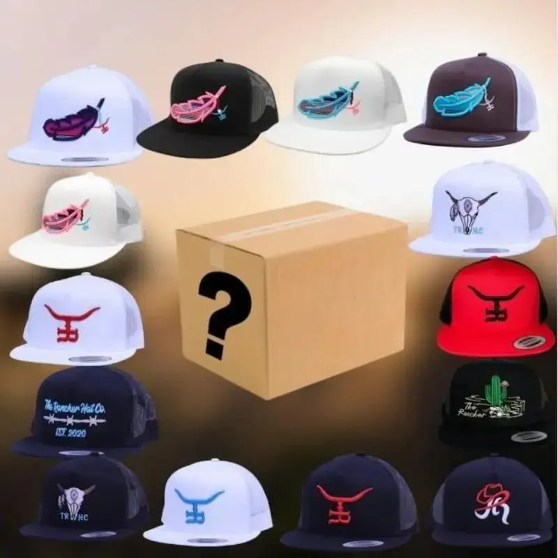 [ BUY 2 FOR 1 PRICE ] One Hat Box Sent, Embroidered Western Cactus Cowboy, Feathered Outlaw, Rancher Hat, Adjustable Hat, Standing on Snapback Hat, Outdoor Cap Gift Box for Men & Women