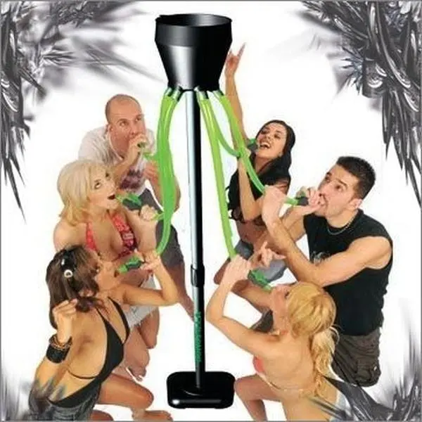 Bongzilla Beer Bong - 6-Tube Funnel Pole Drinkware Accessory, 6 ft Playful Party Funnel Attachment Drinkware Accessory for Adults’ Kitchen Use, Playful Accessories