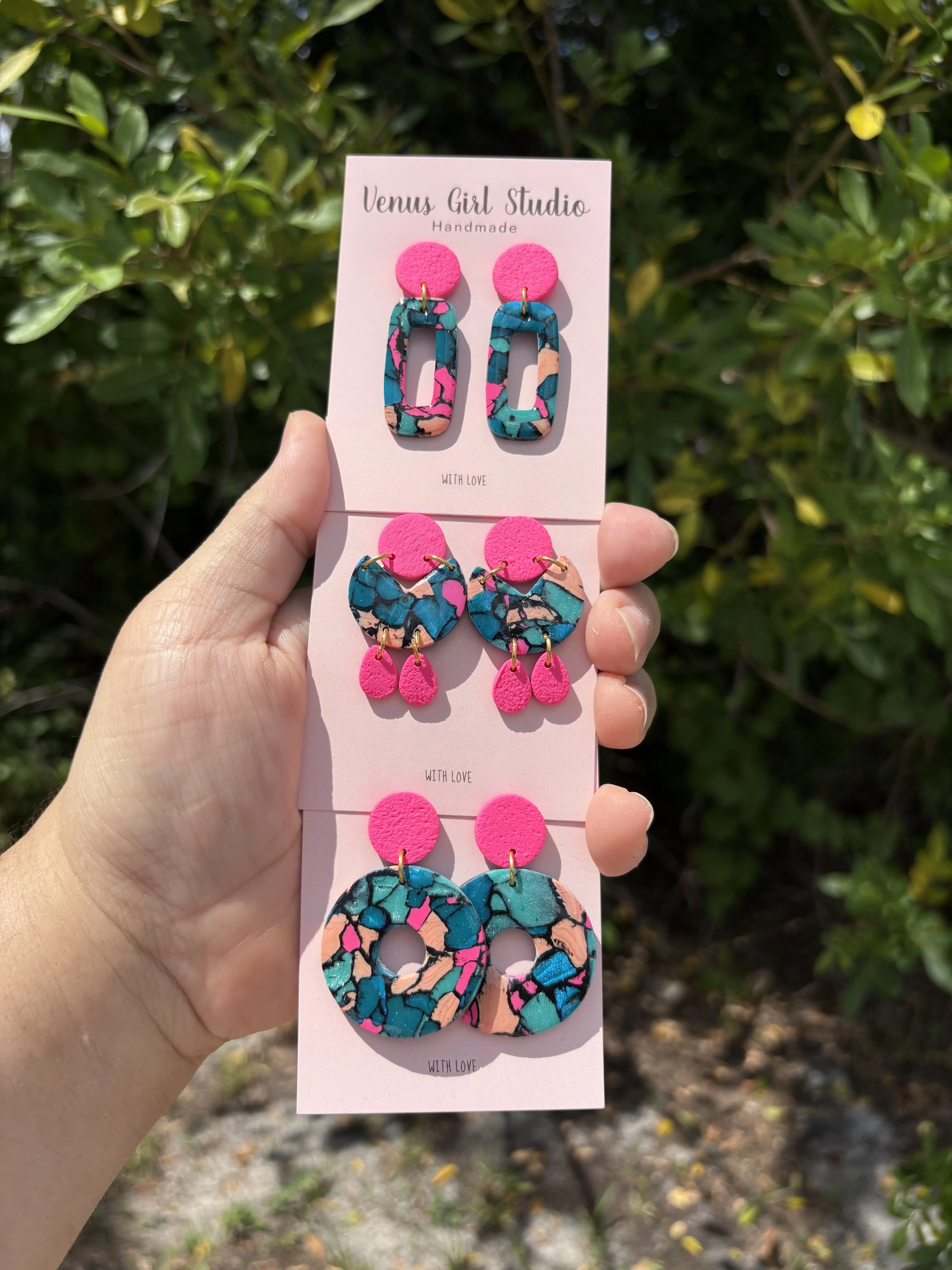 Electric Marble Dangle Earrings