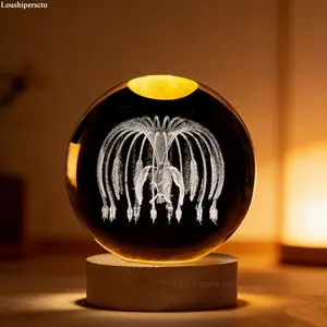 3D LED Crystal Night Light, Unique Home Decor Bedside Lamp, Perfect Gift for Birthdays, Valentines, Mothers Day, Christmas