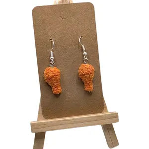 Crunchy Chicken Leg Earrings Unique Design Food Inspired Jewelry for Crunchy Chicken Lovers Quirky Hook Earrings 3D Food-Inspired Fashion Statement