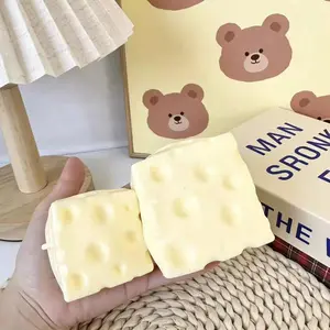 Vaseline Cheese Squishy,Vaseline Filled,Non Rebound Handmade Taba ASMR ,Anxiety Stress Relief for Adults Party Favor Squeeze Toy Cute Realistic Food Soft Sticky Silicone Dessert,Fidget Toy