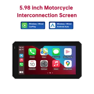Ozovphy  5.98" IPS Touch Screen for Motorcycle Portable Navigation Wireless Carplay Android Auto Bluetooth Waterproof Multimedia Display