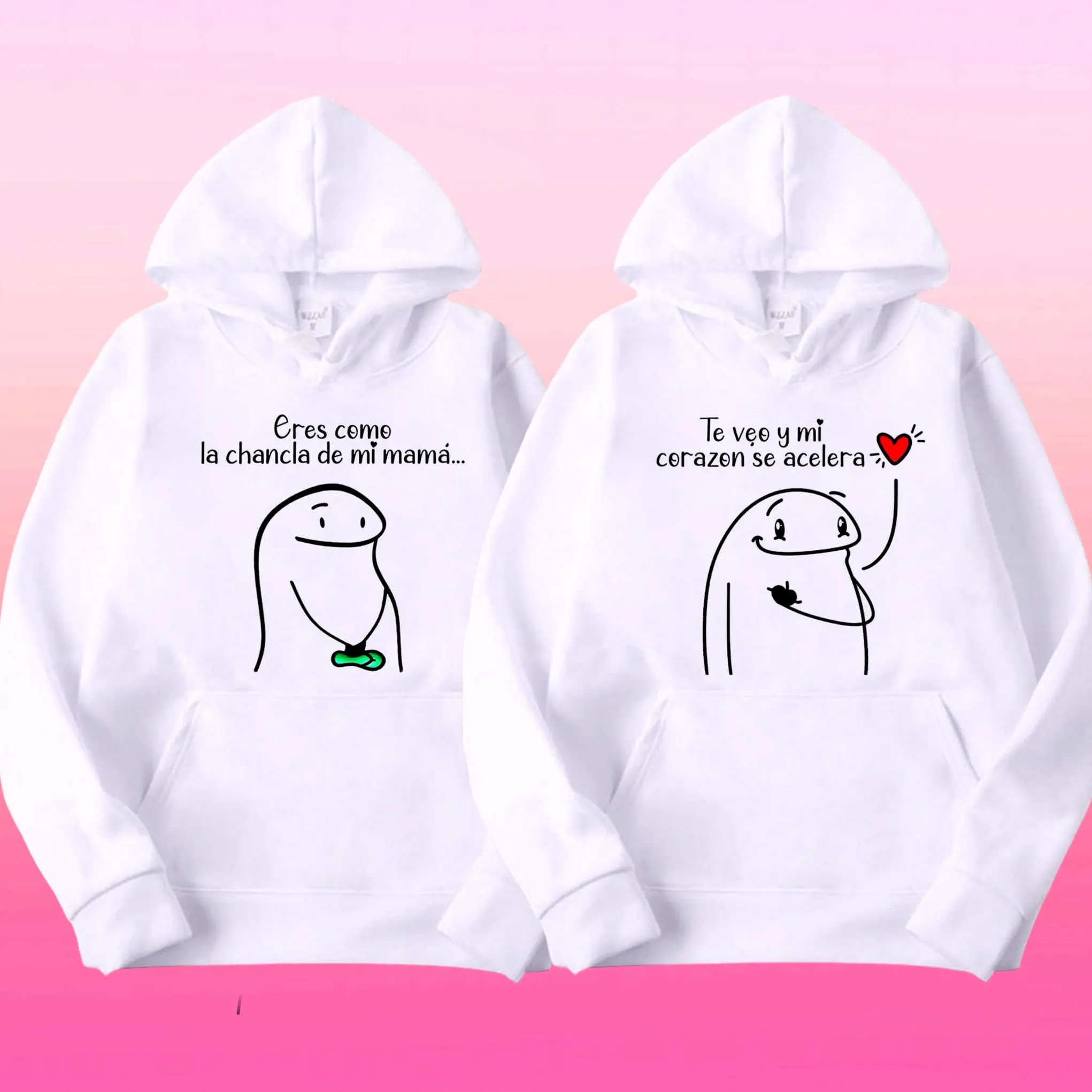 Funny Flork Couple Matching Hoodies Casual  Fleece Fabric Pullover Hooded Sweatshirt for Women for Men, Perfect Gift