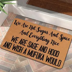 Cute Letter Print Welcome Door Mat Non Slip Easy Clean Entryway Rug Aesthetic Home Decor Floor Mat for Living Room Bedroom Bathroom Apartment