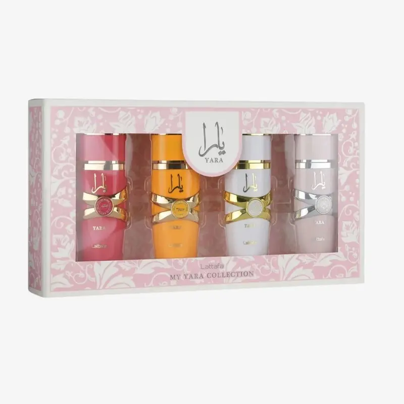 Lattafa My Yara Collection 4PCS Set with 25ml Yara + 25ml Yara Tous + 25ml Yara Moi + 25ml Yara Candy
