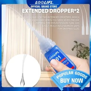 Looloifl Super Glue Liquid Control, Transparent, 0.7 Fluid Ounce Bottle, 3 Pack, Fast Drying Adhesive for Plastic Wood Metal Crafts Repair