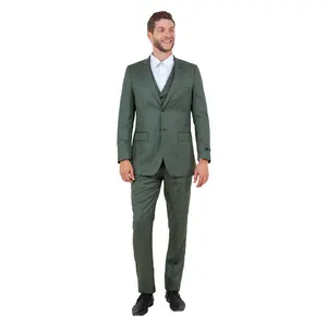 Men's Hybrid-Fit 3pc Sharkskin Suit w/ Expandable Waistband