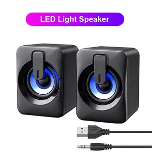 High Fidelity Computer Speakers Volume Control 3D Stereo Sound RGB Subwoofer Sound Box Gaming For Desktop Computer Loudspeaker