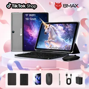【Summer Wins】2026 BMAXi9PLUS 10.1" IPS Android 15 24GB ram（4+20）+128GBrom+Up to 1TB Tablet Bundle with Keyboard,Case,Stylus,Pre-installed Screen Protector,mouse,Type-C Charging, Adapter, Bluetooth5.0,WIFI6,6000mAh Battery,for Mother's Day Gift
