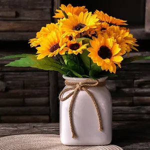 26-Head Artificial Sunflower Silk Fake Flowers Bouquet Wedding Floral Home Decor Decorative Fruit