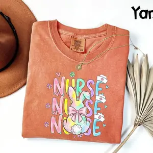 Comfort Colors Nurse Easter Shirt, Bunny Nurse Tee, Cute Holiday T-Shirt for Nurse Appreciation, Spring RN Gift