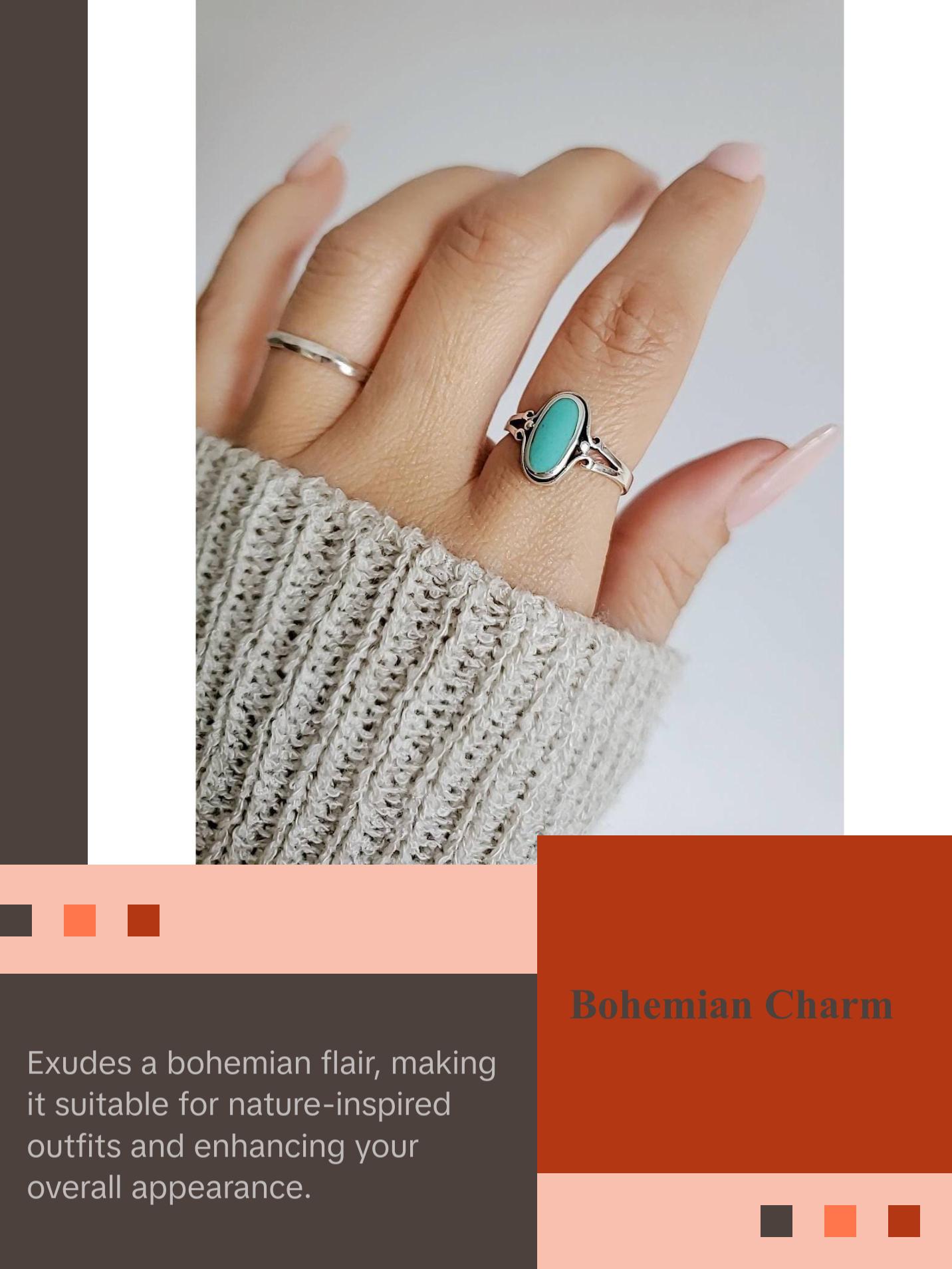 Sterling Silver Oval Turquoise Ring Sterling Silver Oval Turquoise Ring