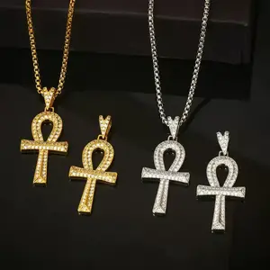 Exquisite 18K Gold-Plated Cross Necklace — Delicate and Minimalist, Set with Cubic Zirconia; Charming Faith/Cross-Themed Jewelry Gift; Mother's Day Gift.