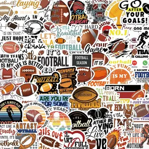 Football Themed Sticker, 50/1000pcs Waterproof Self Adhesive Decor Paper, Decor Sticker for Gift Greeting Card Water Bottle Laptop Phone, Ornaments