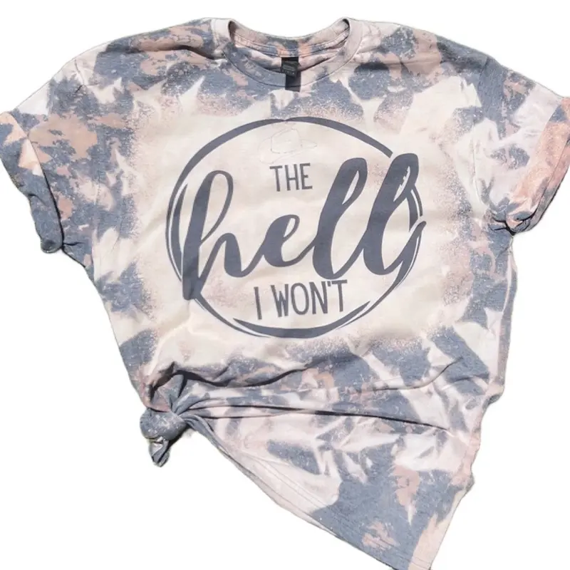 Rebel t-shirt. The Hell I Won’t. Bleached sublimation t-shirt.