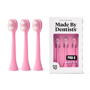 Made by Dentists PRO-X Replacement Brush Heads Compatible with PRO-X Sonic Toothbrush 3 Pack Dentist-Designed Deep Plaque Removal Soft Bristles Travel-Ready