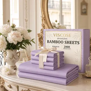 4PCS/6PCS Bamboo Cooling Queen Size Sheet Set - Children Bedding Set, Breathable and Comfortable Fit For Hot Sleepers Sweats, Pillowcases, Flat Fitted A Perfect Gift
