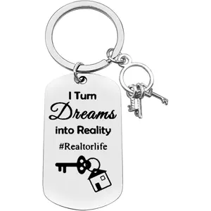 Gifts Keychain Real Estate Agent Gifts I Turn Dreams Into Reality Keychain Closing Gift for Realtor Birthday Christmas Thanksgiving Appreciation Gifts