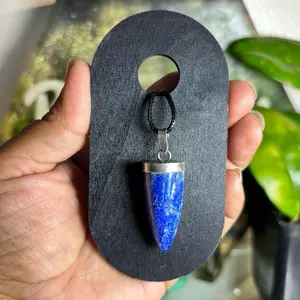 Name Lapis Lazuli Pendent - Natural Blue Stone Pendant with Elegant Silver Setting for Everyday Wear