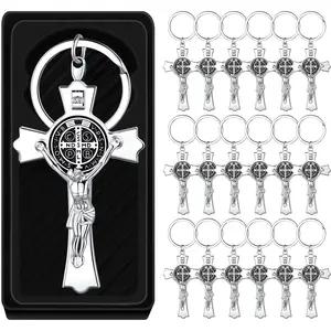 24 Pack Saint Benedict Crucifix   Medal Cross Catholic  Recuerdos De Bautizo for Baptism Communion