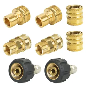 Pressure Washer Adapter Set, Quick Disconnect Kit With M22 Metric Male Thread Quick Connector, M22 Swivel to 3/8'' Quick Connect, 3/4" to Quick Release, 8 pack