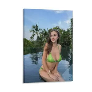 Olivia Casta's Alluring Art Print, Perfect for Room Decoration. A Great Gift for Office And Bedroom Aesthetic Appeal. Poster Canvas Wall Art For Bedroom Decor Bar Office Room Decor Gift