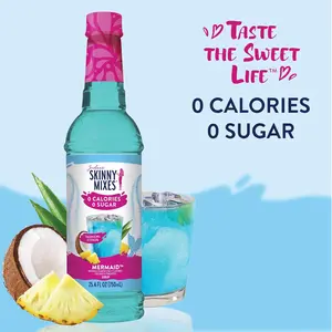 Jordan's Skinny Mixes Sugar Free Syrup, Mermaid Flavor, Fruit Flavored Water Enhancer, Drink Mix for Ice Tea, Lemonade & More, Zero Calorie Flavoring, Keto Friendly, 25.4 Fl Oz, 1 Pack