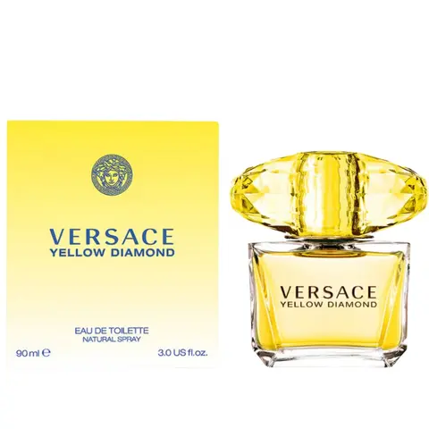 Versace Yellow Diamond EDT Perfume Spray for Women 3.0oz / 90ml – Elegant Floral Citrus Fragrance with Fruity Sweet Floral Scents